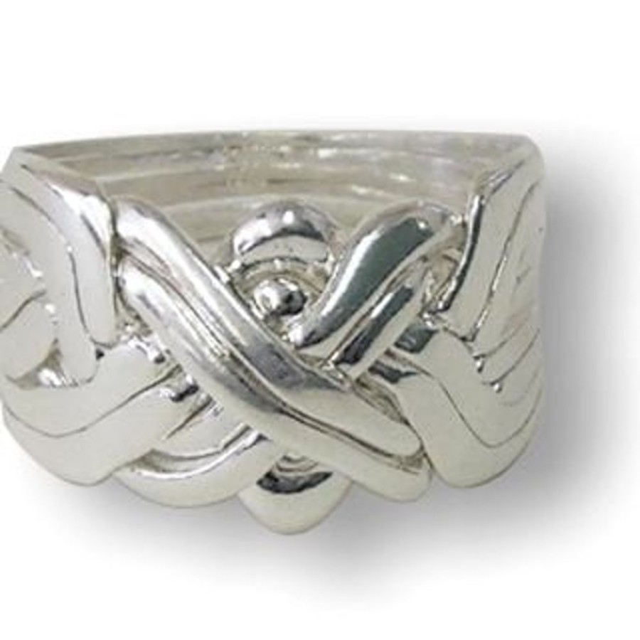 Metal Puzzles Winshare-Puzzles-and-Games | 8 Band Sterling Silver Puzzle Ring-8Bs1