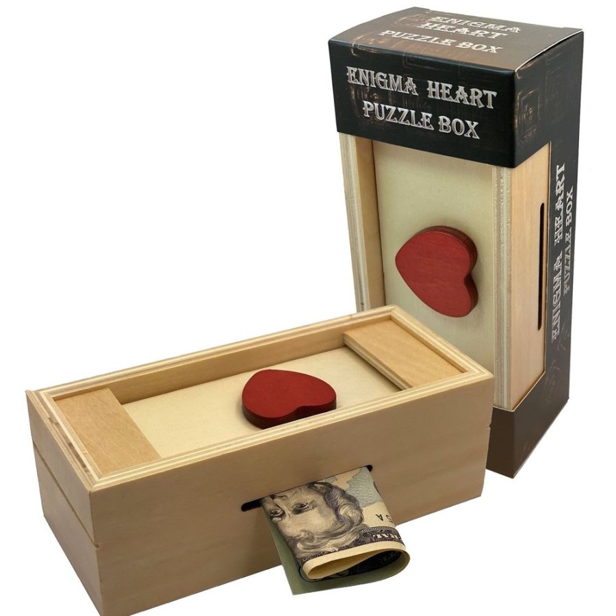 Brain Teasers Winshare-Puzzles-and-Games | Enigma Heart Secret Puzzle Box - Money Gift Trick Box-Eb002