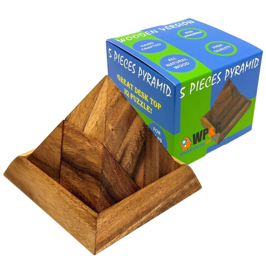 Wooden Puzzles Winshare-Puzzles-and-Games | 5 Piece Pyramid Wooden Puzzle Brain Teaser-662