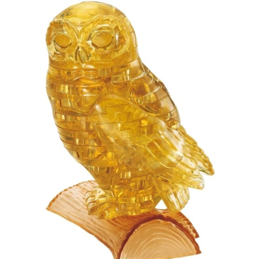 3D Puzzles Bepuzzled Animals | 3D Crystal Puzzle Owl - Gold Color-Ug30976M