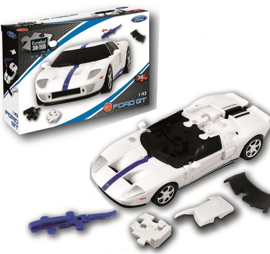 3D Puzzles Eureka Transportation | Ford Gt - White 3D Jigsaw Puzzle Car Kit-3423Eu