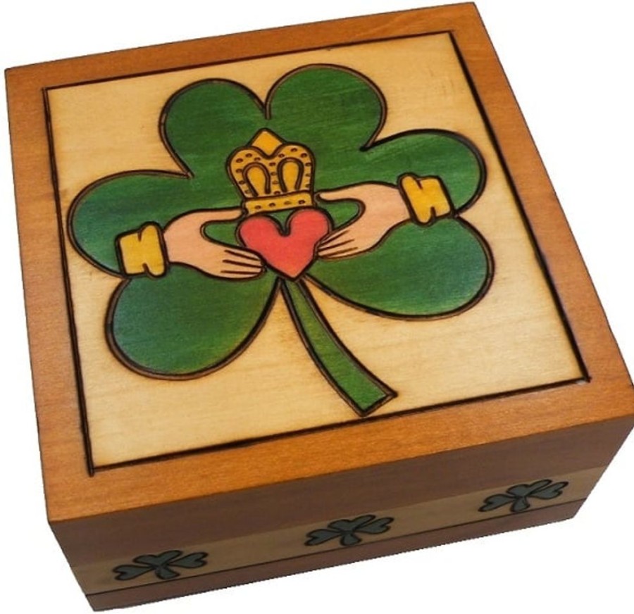 Puzzle Boxes Winshare-Puzzles-and-Games | Claddaugh - Secret Wooden Puzzle Box -Cc8025