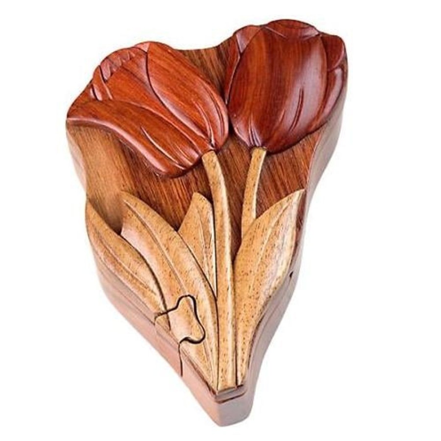 Puzzle Boxes The-Handcrafted | Tulip - Secret Wooden Puzzle Box-Sb1117