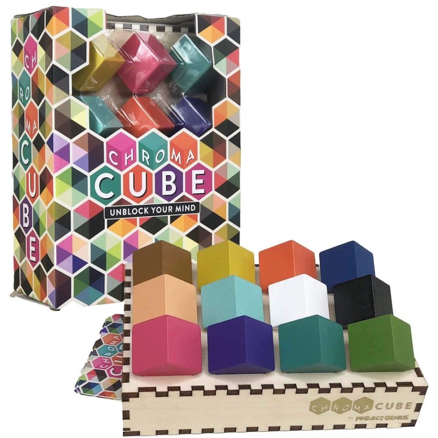 Educational Games Project-Genius | Chroma Cube Logic Game Puzzle With 25 Card Puzzles For Adult