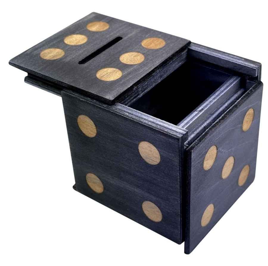 Brain Teasers Winshare-Puzzles-and-Games | Enigma Dice Cube Secret Puzzle Box Money Trick Box - Black C