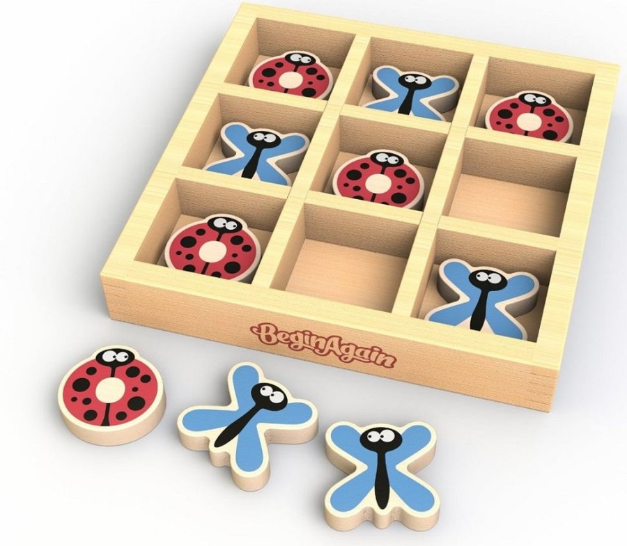 Educational Games BeginAgain | Ticbugtoe - Tic Tac Toe Educational Travel Wood Game-I1605