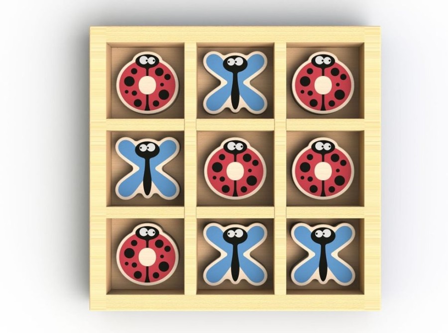 Educational Games BeginAgain | Ticbugtoe - Tic Tac Toe Educational Travel Wood Game-I1605