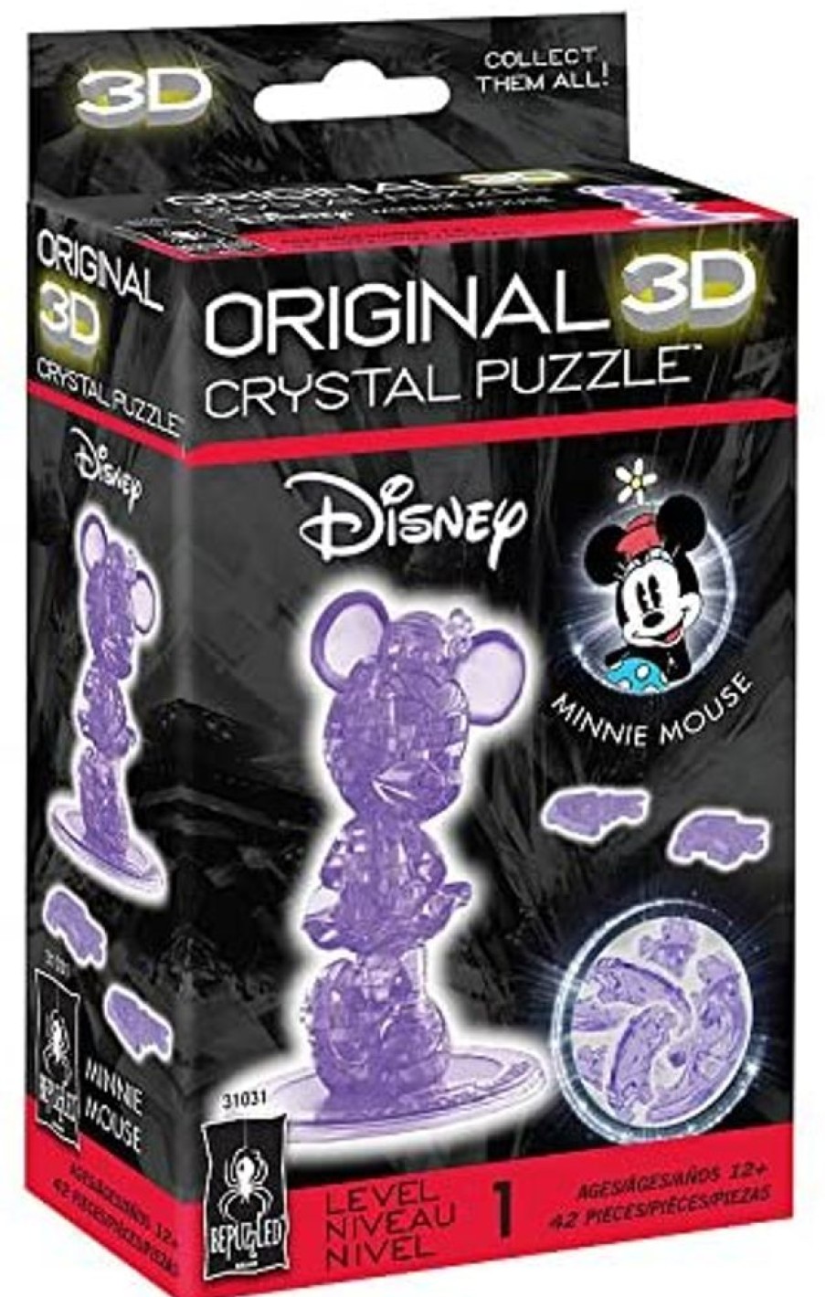 Brain Teasers Bepuzzled | 3D Crystal Puzzle Minnie Mouse 2Nd Edition - Purple-Ug31031