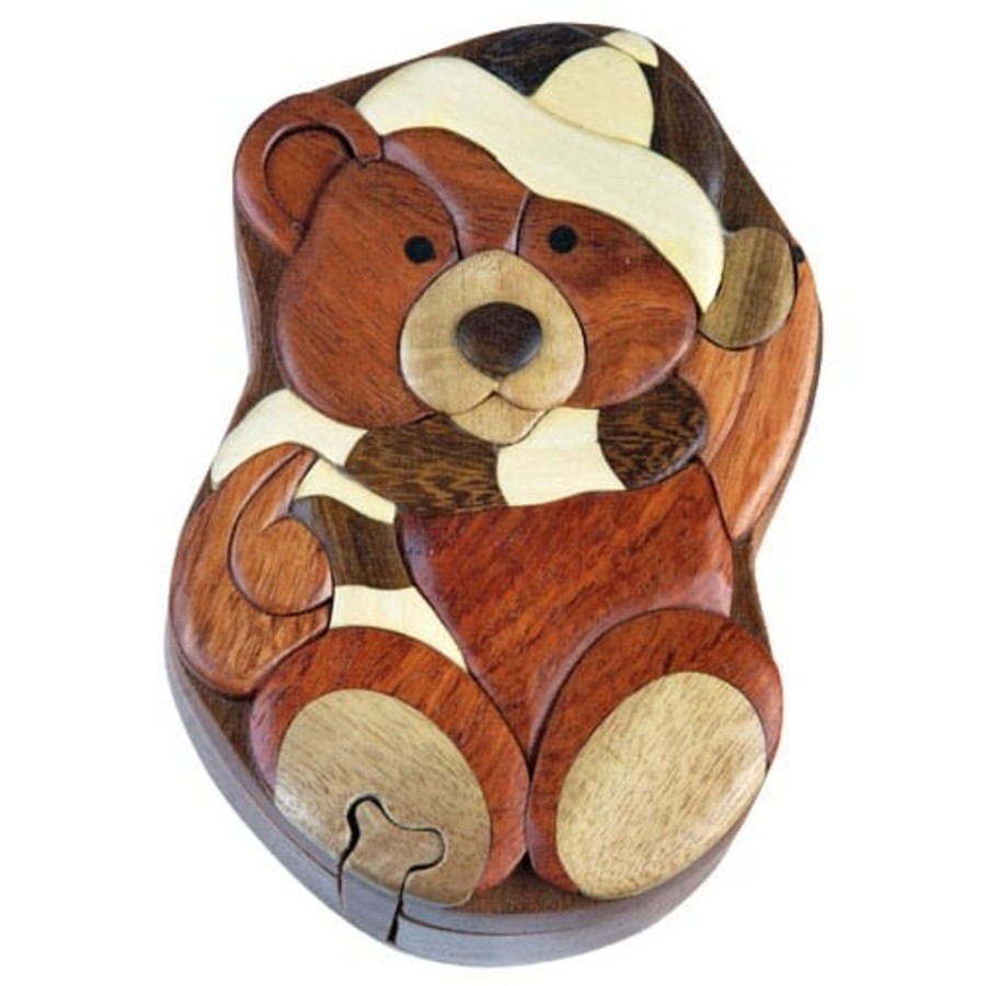 Puzzle Boxes The-Handcrafted | Winter Bear - Secret Wooden Puzzle Box-Sb1212