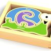 Kids Puzzles BeginAgain | Mini Color Snail Wood Puzzles Playset-I1602