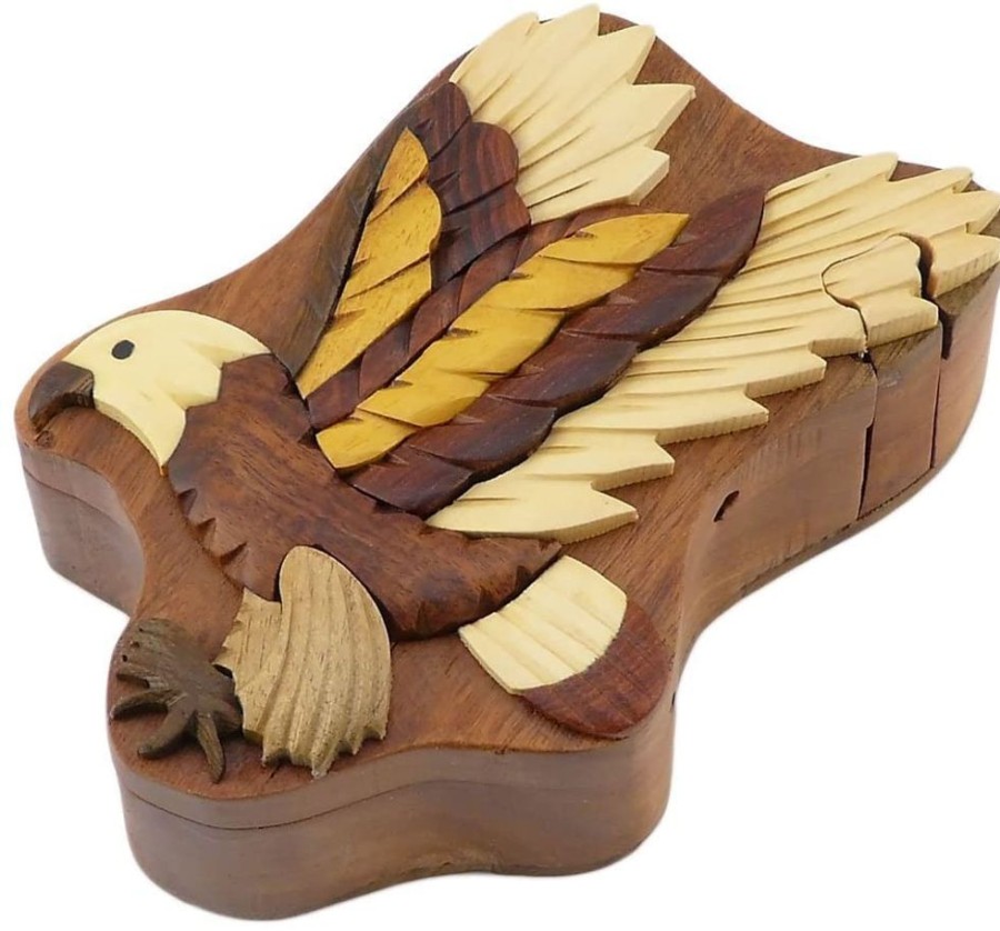 Puzzle Boxes The-Handcrafted | Flying Eagle Secret Wooden Puzzle Box-Sb1058