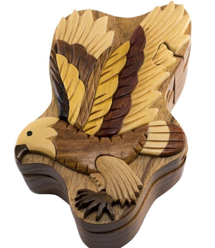 Puzzle Boxes The-Handcrafted | Flying Eagle Secret Wooden Puzzle Box-Sb1058