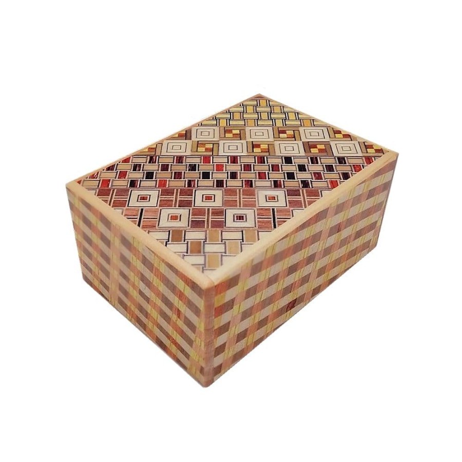 Brain Teasers Winshare-Puzzles-and-Games | 4 Sun 27 Steps Yosegi Ichimatsu - Japanese Puzzle Box-J427Yi