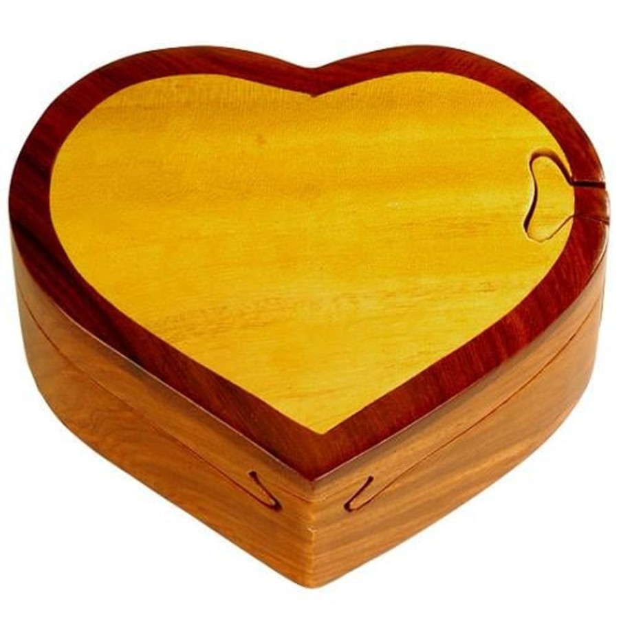 Puzzle Boxes The-Handcrafted | Heart - Secret Wooden Puzzle Box-Sb1011