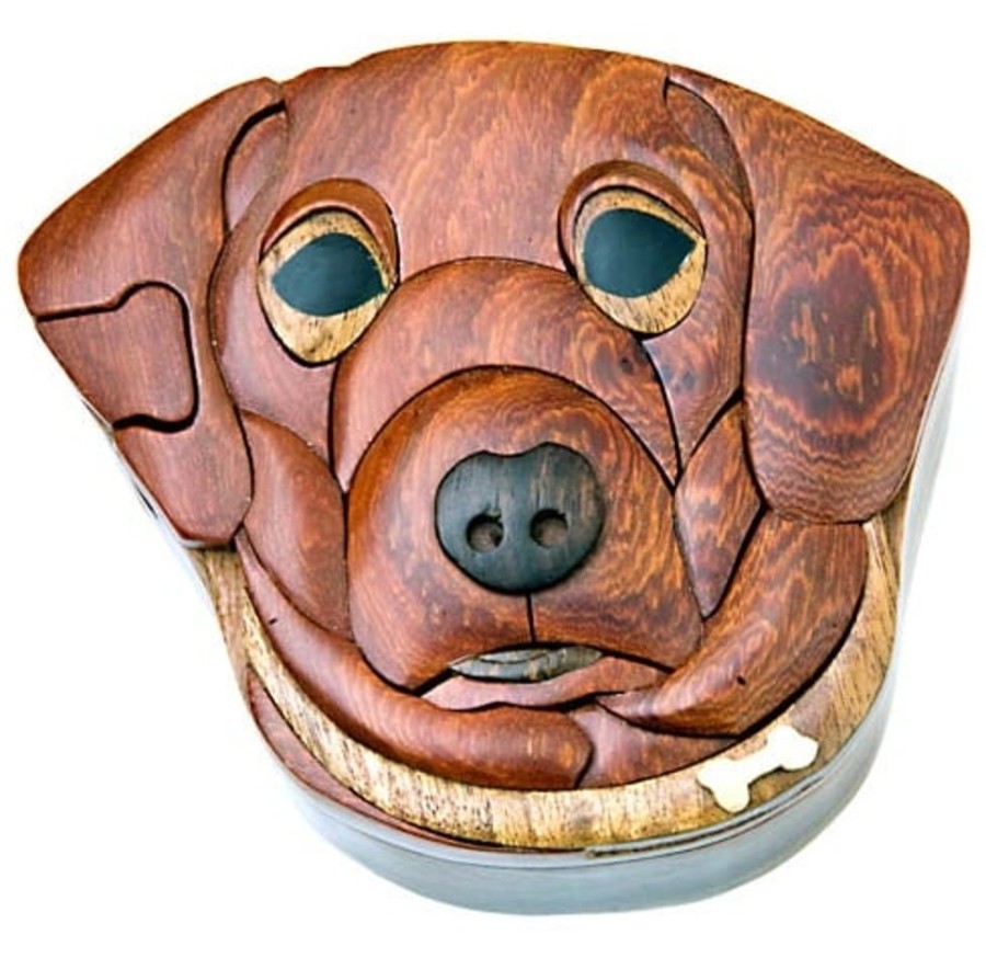 3D Puzzles The-Handcrafted Cats & Dogs | Dog - Secret Wooden Puzzle Box-Sb1174