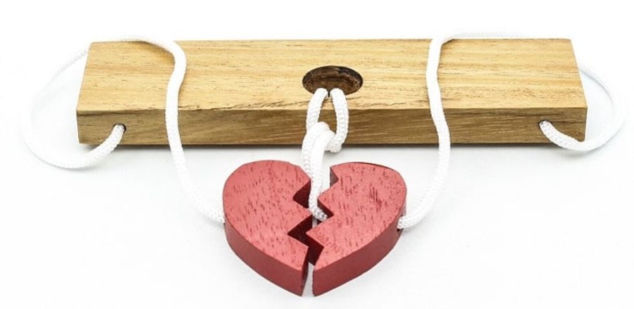 Wooden Puzzles Winshare-Puzzles-and-Games | Two Lovers Heart (Large) - String Wooden Puzzle-101L