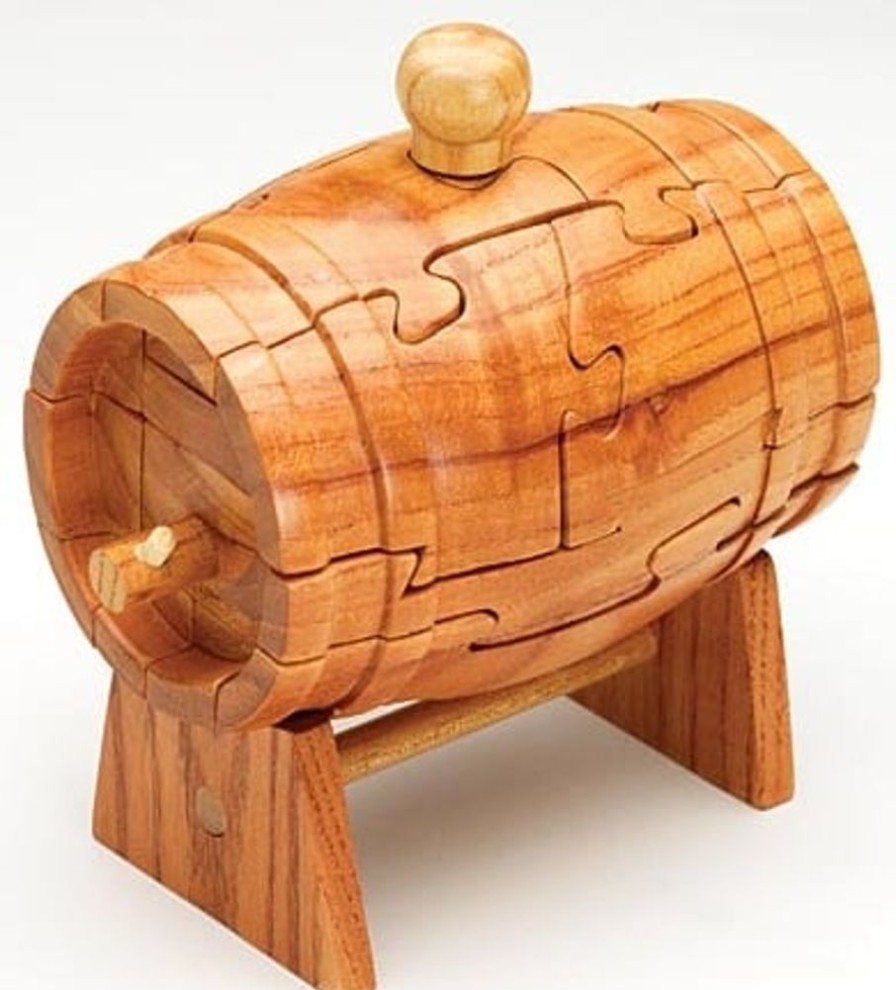 Wooden Puzzles Winshare-Puzzles-and-Games | Beer Keg 3D Jigsaw Wooden Puzzle Brain Teaser-Ch6153A