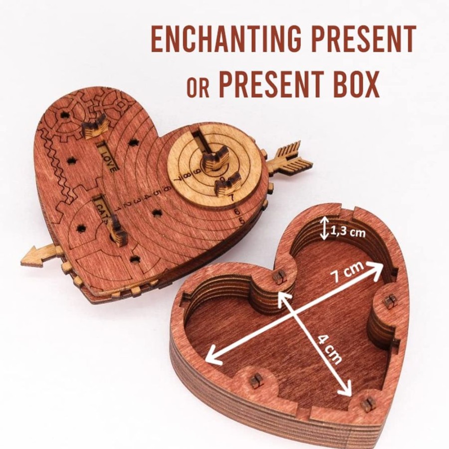 Wooden Puzzles iDventure | Tin Woodman'S Heart. A Mechanical Treasure Chest Puzzle Box