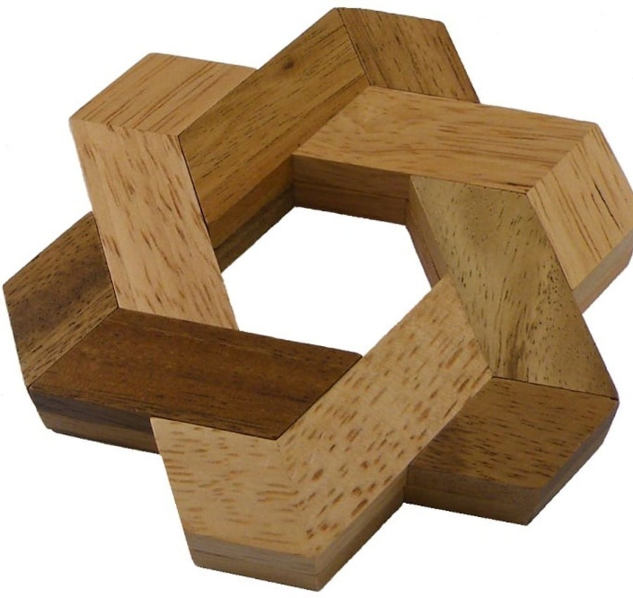 Wooden Puzzles Winshare-Puzzles-and-Games | Star Of David - Wooden Puzzle Brain Teaser-267V