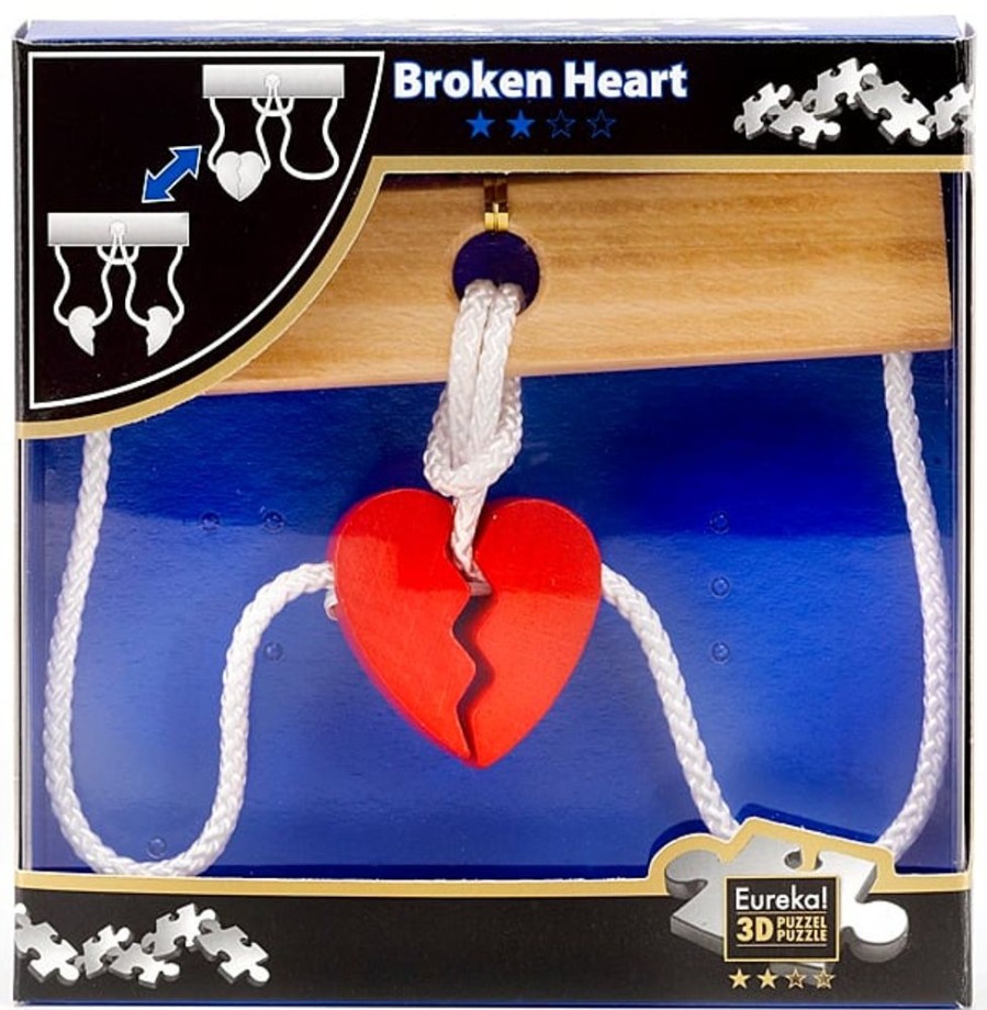 Wooden Puzzles Eureka | Broken Heart String Brainteaser Puzzle-3063Eu