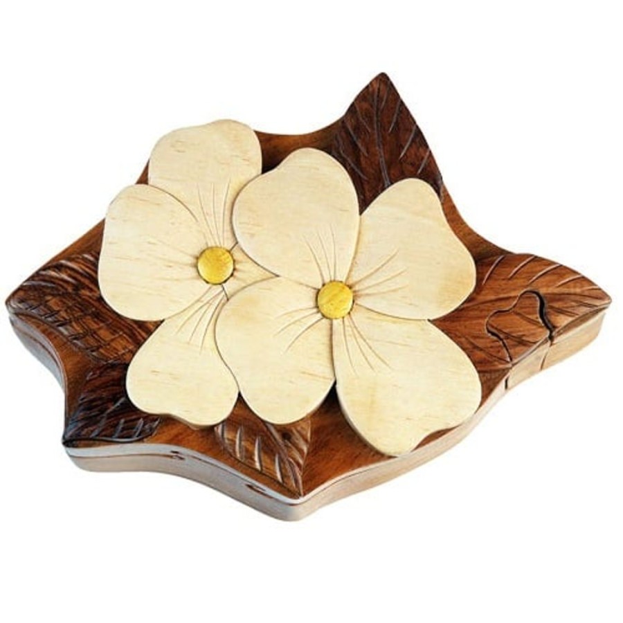 Puzzle Boxes The-Handcrafted | Dogwood Flower - Secret Wooden Puzzle Box-Sb1213