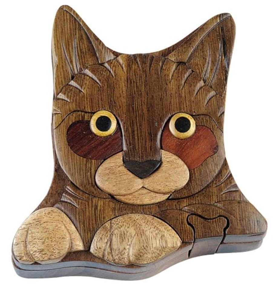 3D Puzzles The-Handcrafted Cats & Dogs | Kitten - Secret Wooden Puzzle Box-Sb1201