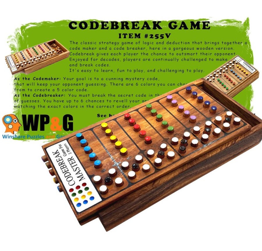 Educational Games Winshare-Puzzles-and-Games | Codebreak Master - Wooden Brain Teaser Game-255V