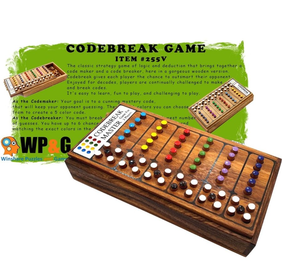 Educational Games Winshare-Puzzles-and-Games | Codebreak Master - Wooden Brain Teaser Game-255V