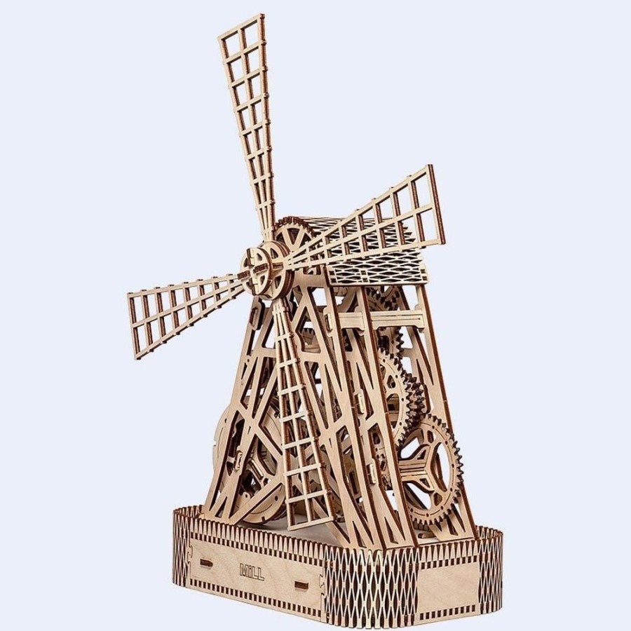 Wooden Puzzles Wooden-City | The Mill - 3D Mechanical, Engineering Self-Assembled Puzzle-