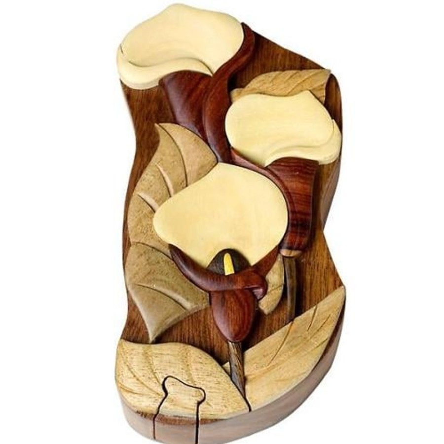 Puzzle Boxes The-Handcrafted | Calla Lily - Secret Wooden Puzzle Box-Sb1150