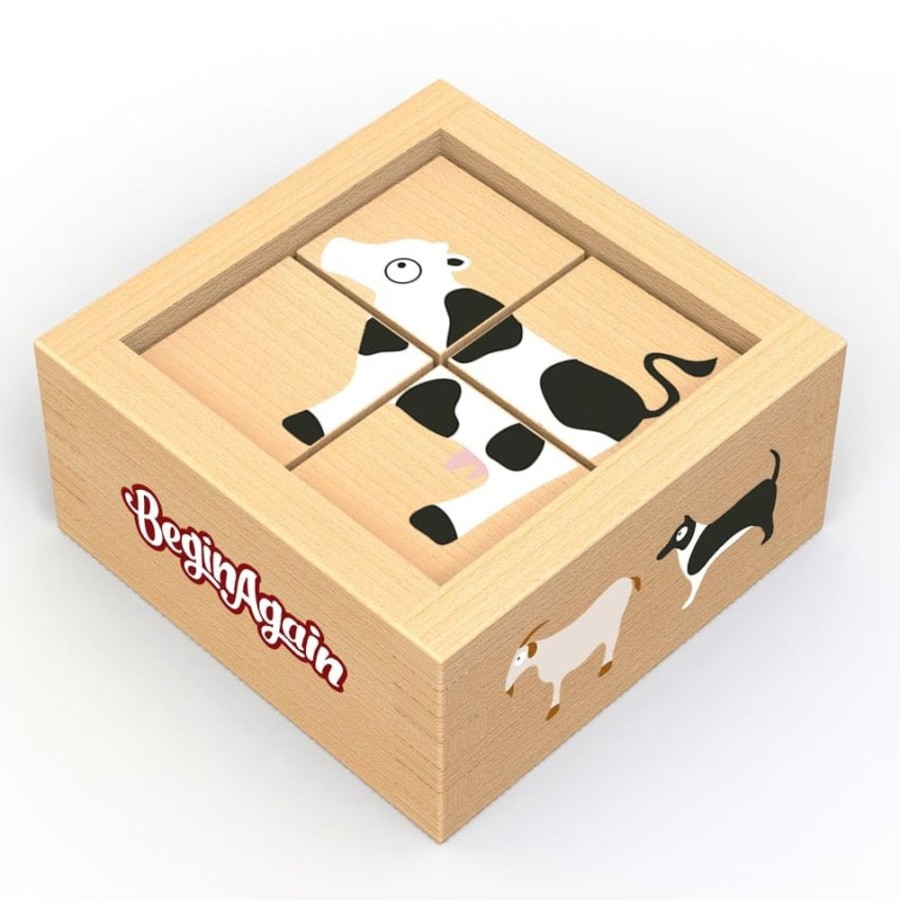 Kids Puzzles BeginAgain | Buddy Blocks Farm Animals - Wooden Puzzle Set-40203