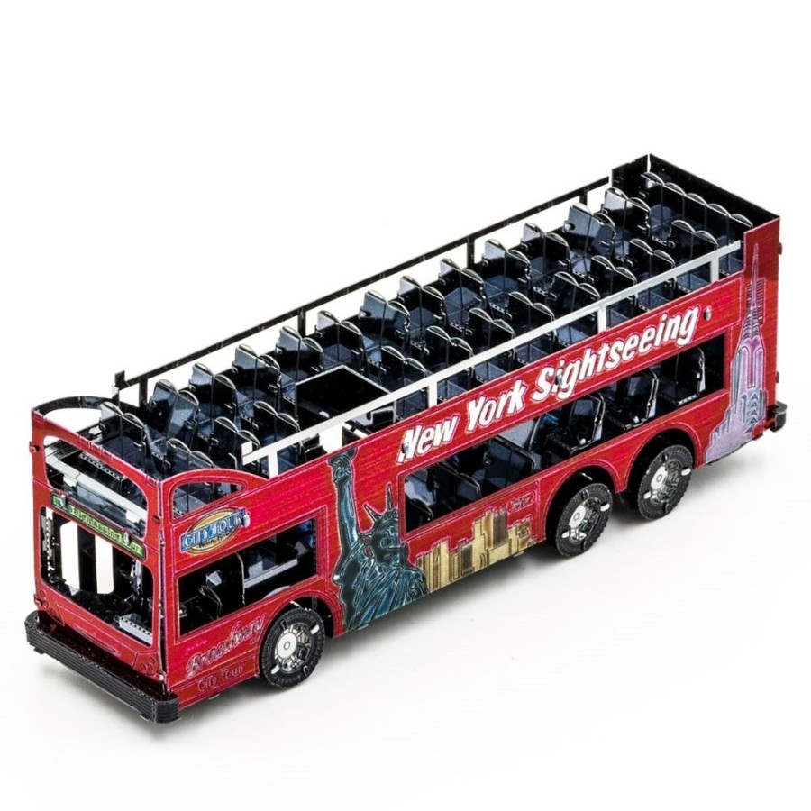 Metal Puzzles Fascinations | Big Apple Tour Bus In Red - Metal Earth 3D Model Puzzle-Fs16