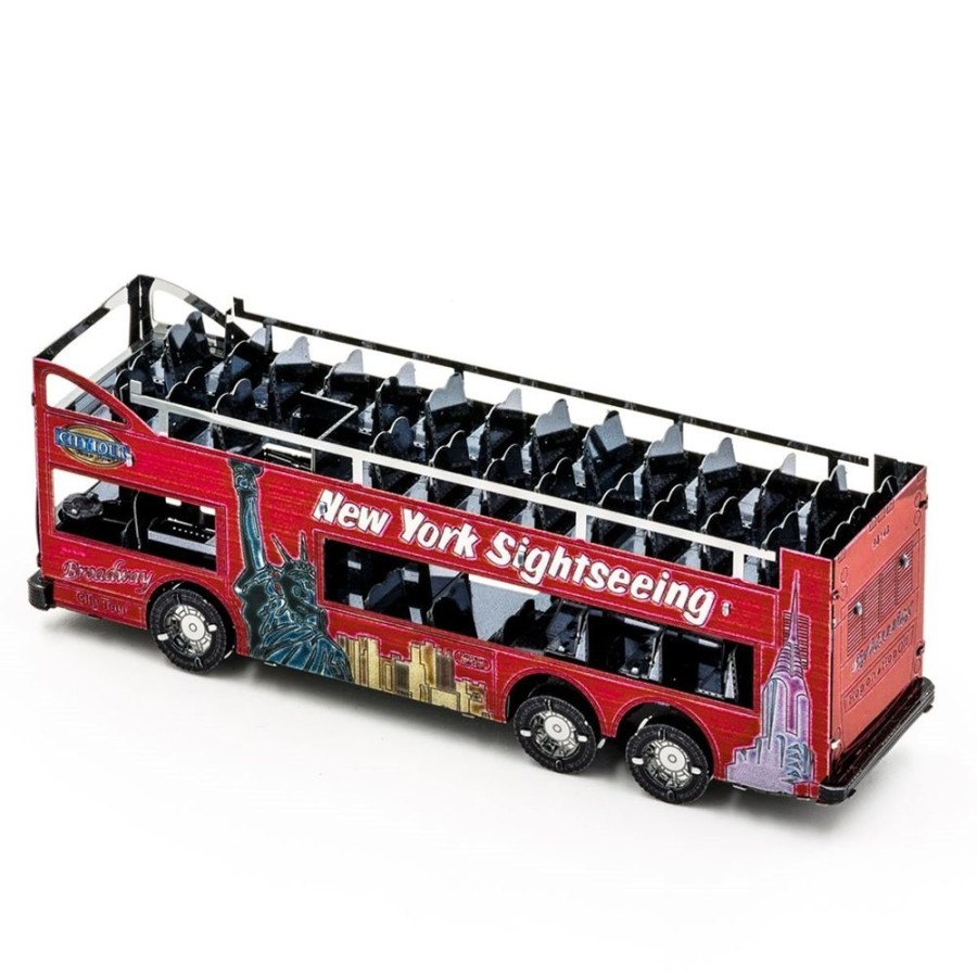 Metal Puzzles Fascinations | Big Apple Tour Bus In Red - Metal Earth 3D Model Puzzle-Fs16