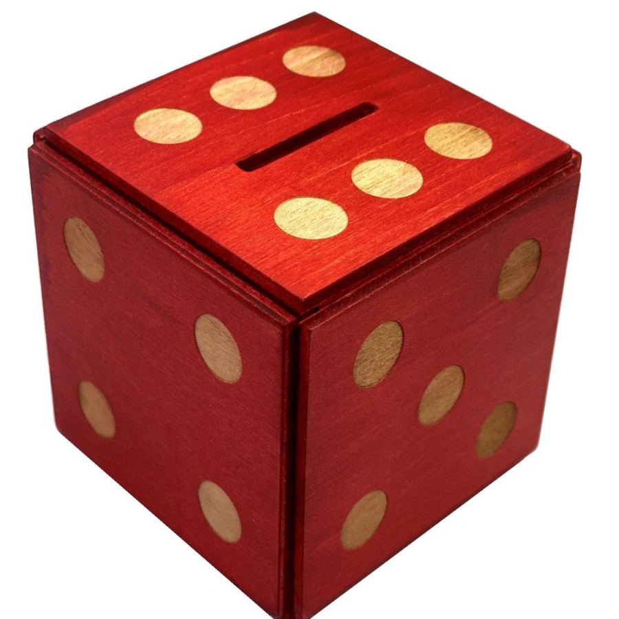 Brain Teasers Winshare-Puzzles-and-Games | Enigma Dice Cube Secret Puzzle Box Money Trick Box - Red Col