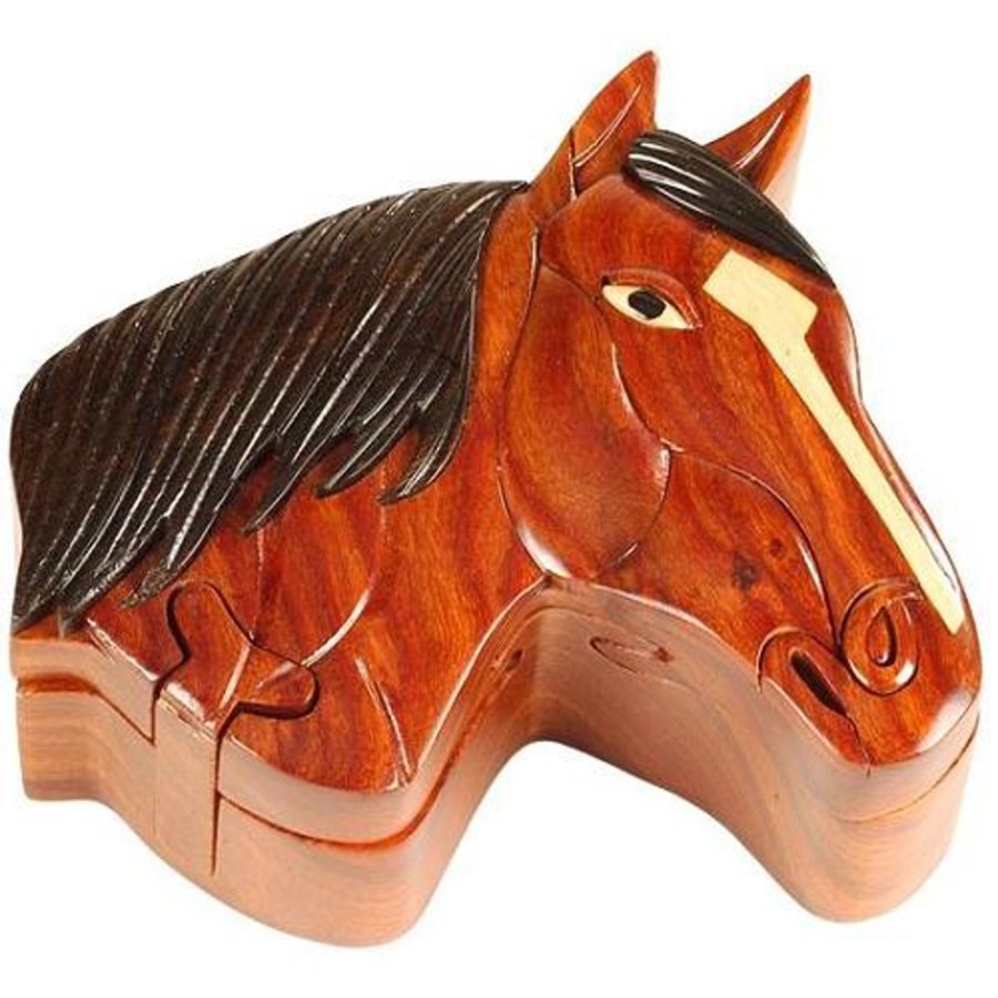 Puzzle Boxes The-Handcrafted | Horse - Secret Wooden Puzzle Box-Sb1068