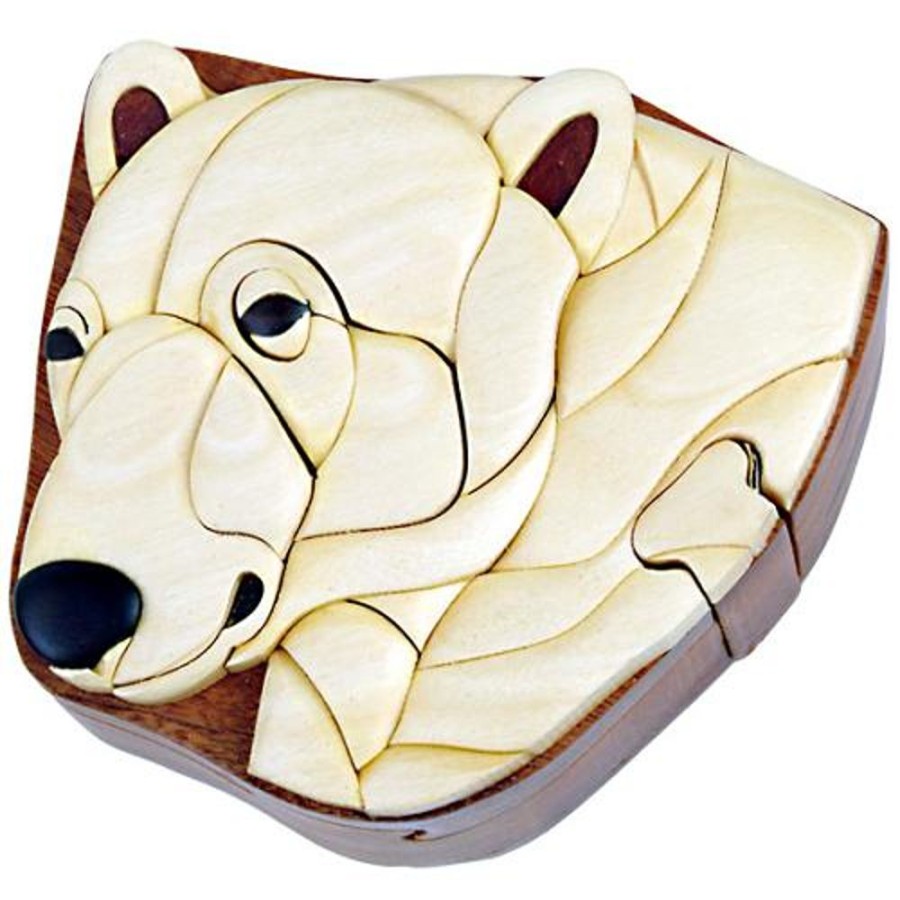 Puzzle Boxes The-Handcrafted | Polar Bear - Secret Wooden Puzzle Box-Sb1165