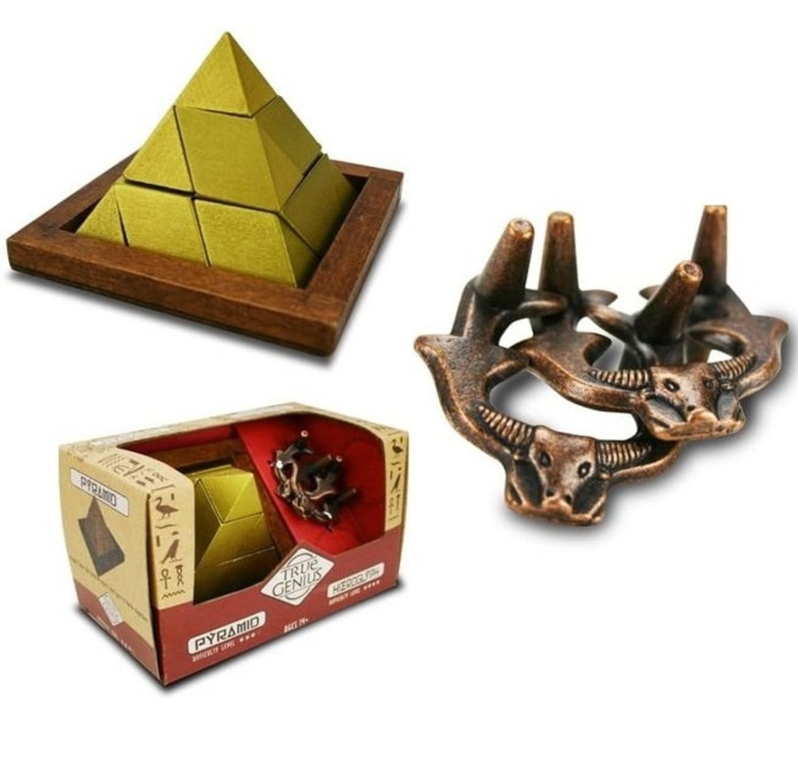 Wooden Puzzles Recent-Toys | Pyramid And Hieroglyph Puzzles Set - True Genius Series-Rt64