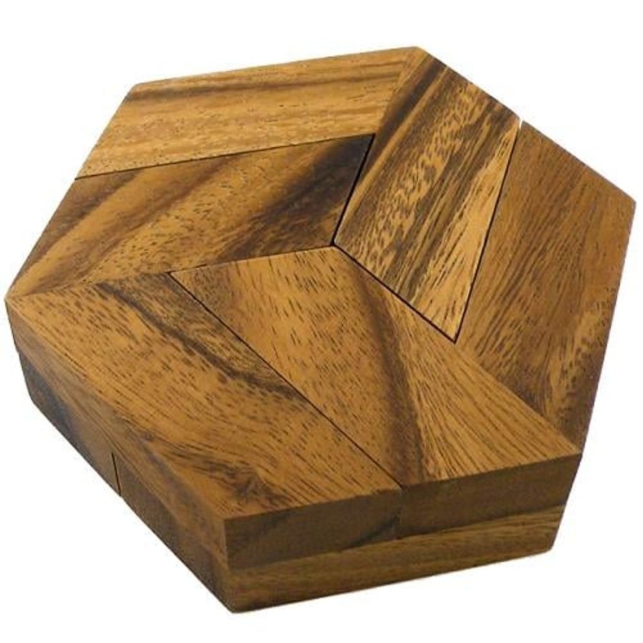 Wooden Puzzles Winshare-Puzzles-and-Games | Hexagon - Brain Teaser Wooden Puzzle-218V