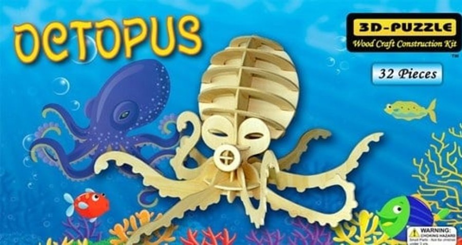 Wooden Puzzles Puzzled | Octopus - 3D Jigsaw Woodcraft Kit Wooden Puzzle-1265