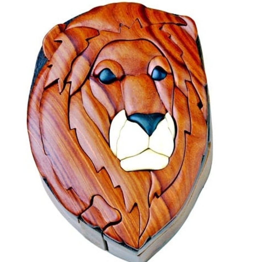 Puzzle Boxes The-Handcrafted | Lion - Secret Wooden Puzzle Box-Sb1185