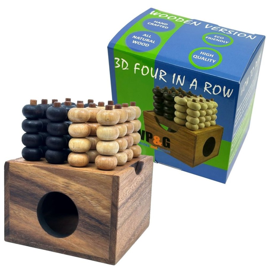 Educational Games Winshare-Puzzles-and-Games | Four In A Row 3D - Wooden Strategy Game-122V