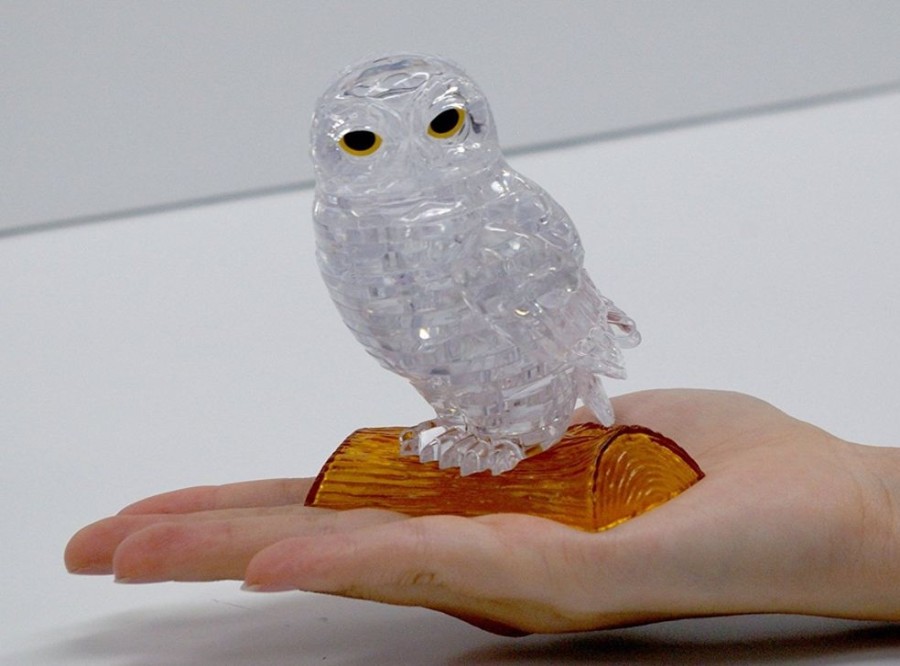 3D Puzzles Bepuzzled Animals | 3D Crystal Puzzle Owl - White Color-Ug31074