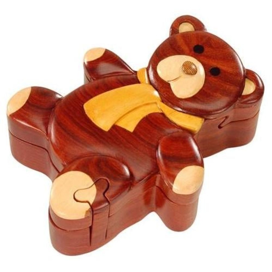 Puzzle Boxes The-Handcrafted | Teddy Bear - Secret Wooden Puzzle Box-Sb1072