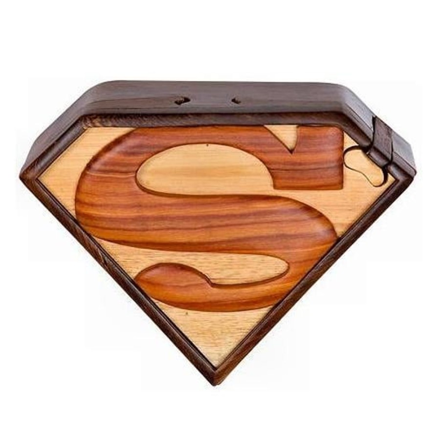 Puzzle Boxes The-Handcrafted | Superman - Secret Wooden Puzzle Box-Sb1125