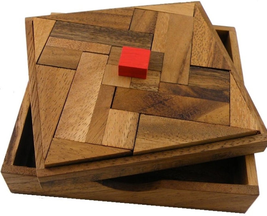 Wooden Puzzles Winshare-Puzzles-and-Games | Impossible Square - Wooden Puzzle Brain Teaser-119V