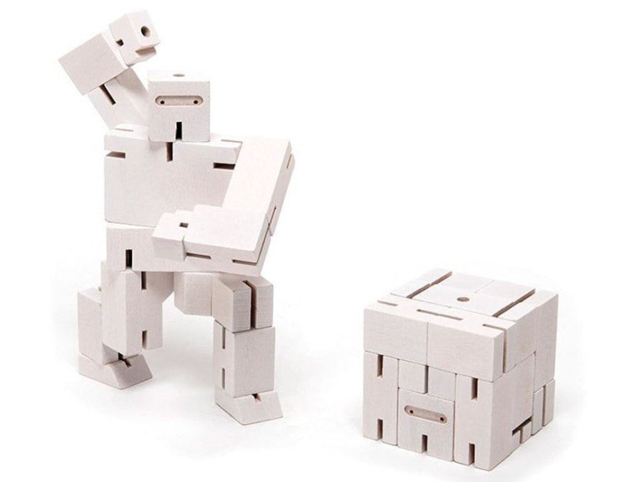 Wooden Puzzles Areaware | Cubebot Ninja White - 3D Wooden Brainteaser Puzzle-Aw608