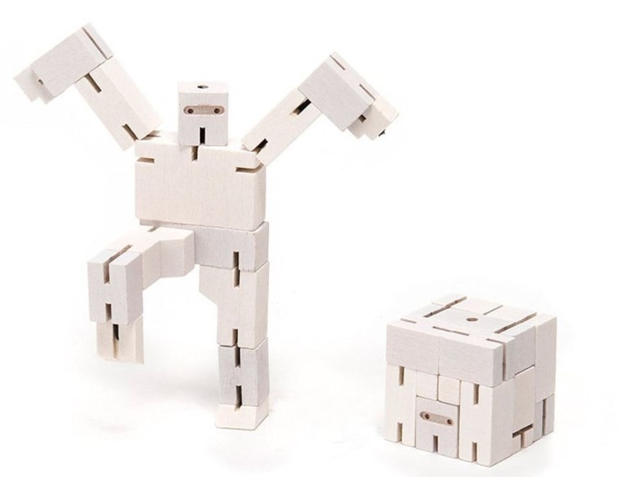 Wooden Puzzles Areaware | Cubebot Ninja White - 3D Wooden Brainteaser Puzzle-Aw608