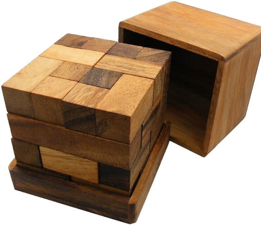 Wooden Puzzles Winshare-Puzzles-and-Games | Brain Storm Cube - Wooden Brainteaser Puzzle-8142W