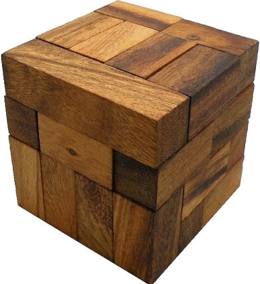 Wooden Puzzles Winshare-Puzzles-and-Games | Brain Storm Cube - Wooden Brainteaser Puzzle-8142W