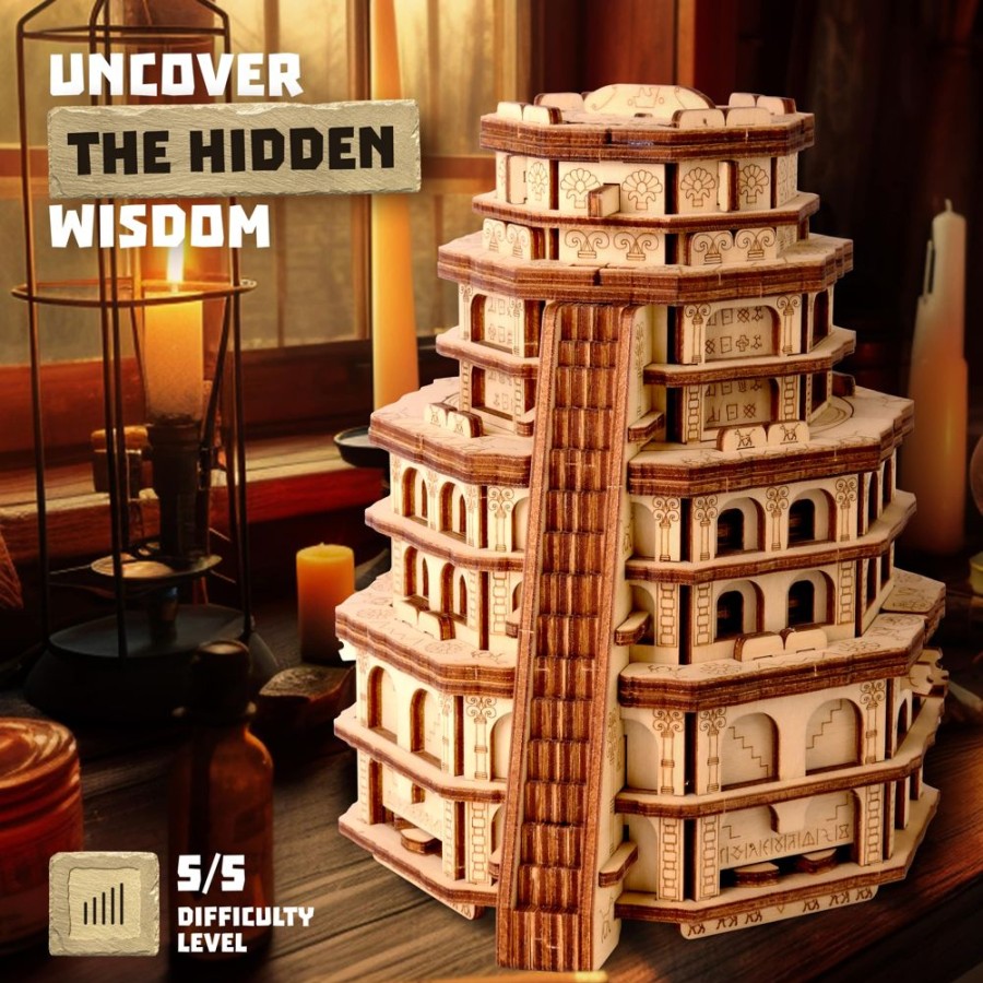 Wooden Puzzles Escape-Welt | Quest Tower Puzzle Box - Wooden Escape Room Experience-Ew78